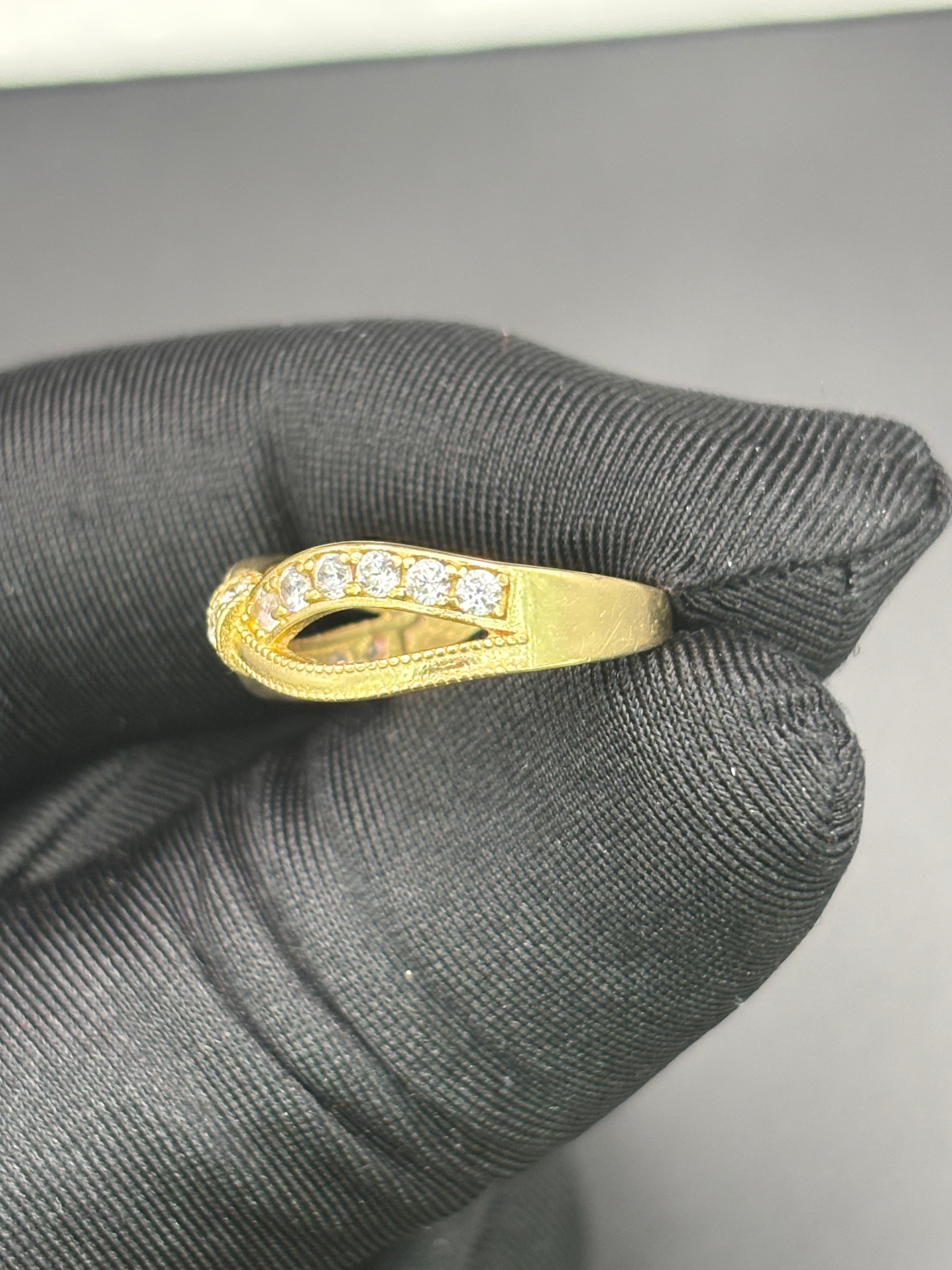 14k Solid Gold Ring Crossover Infinity