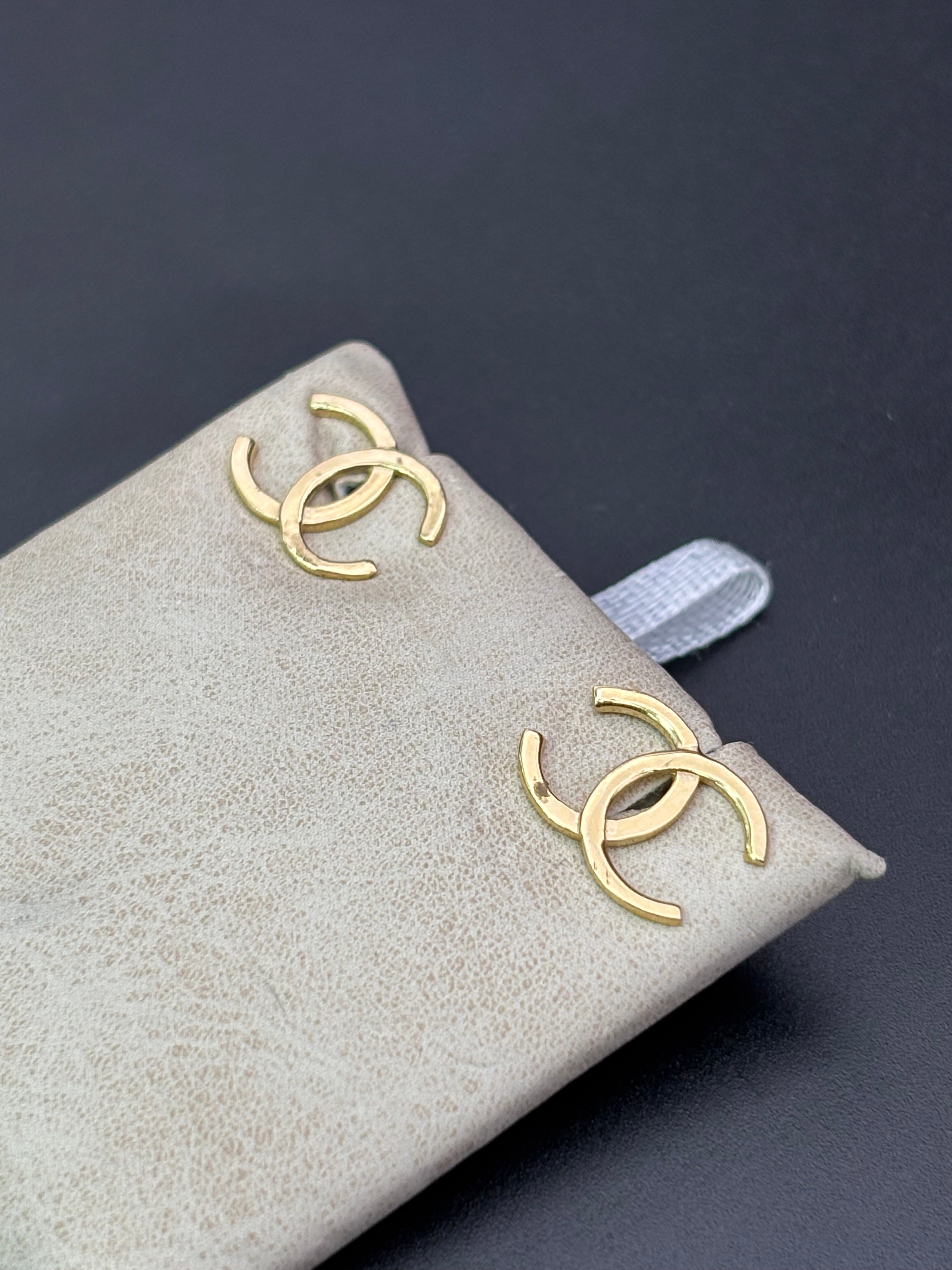 14k Solid Gold Earrings Chanel