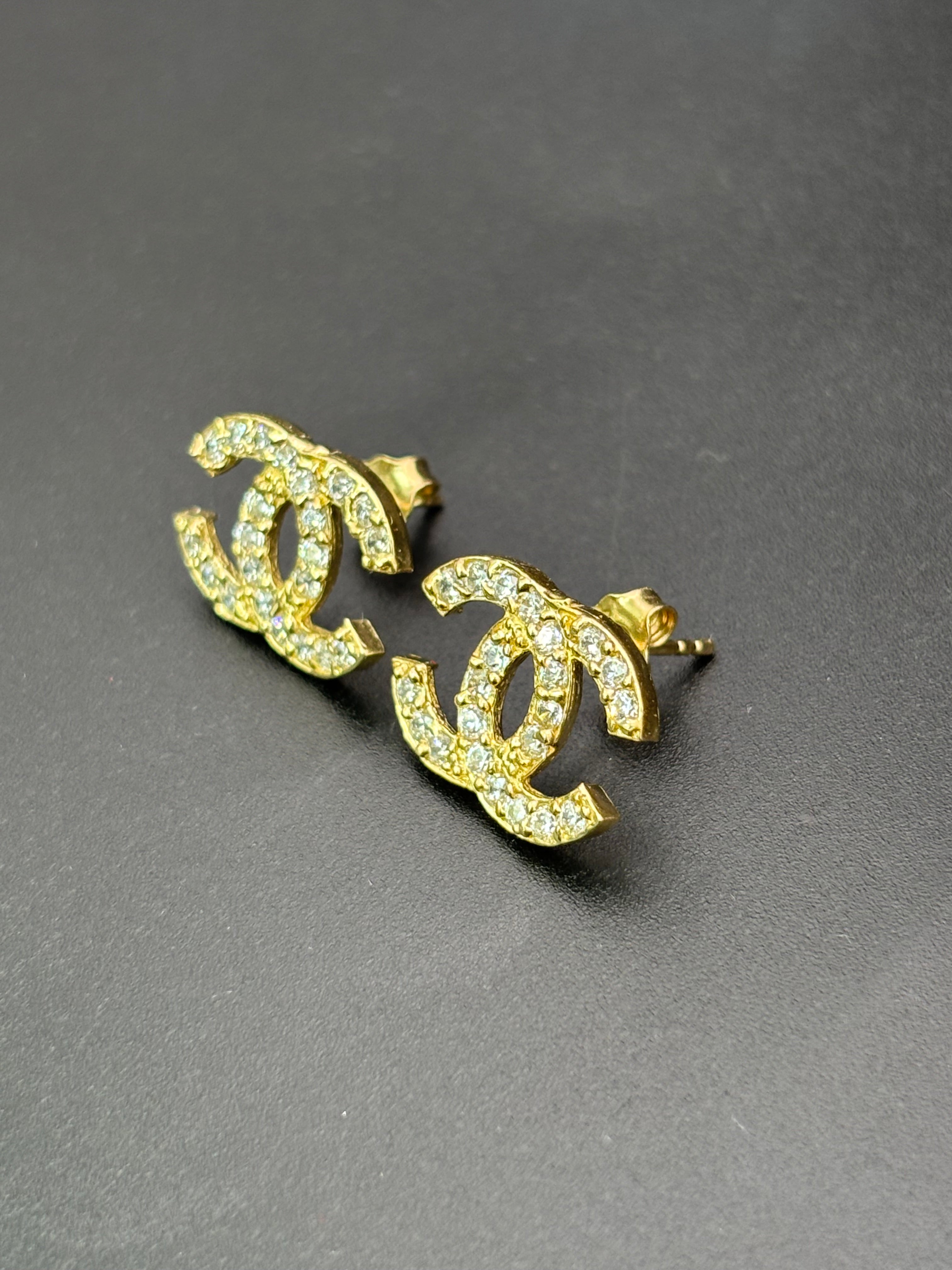 14k Solid Gold Earrings Chanel