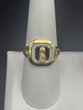 14k Solid Gold Ring Virgin Mary