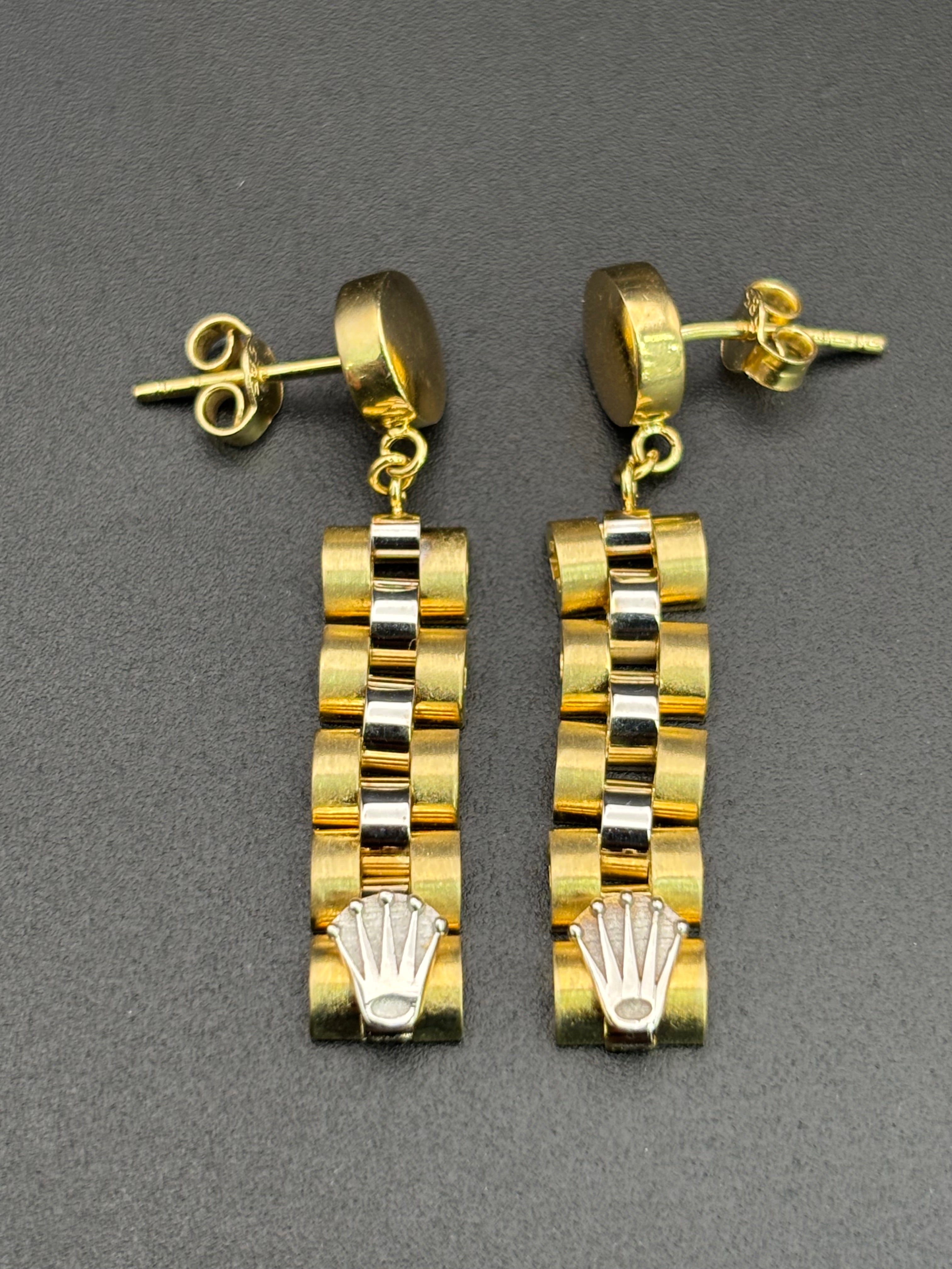 14k Solid Gold Earrings Rolex