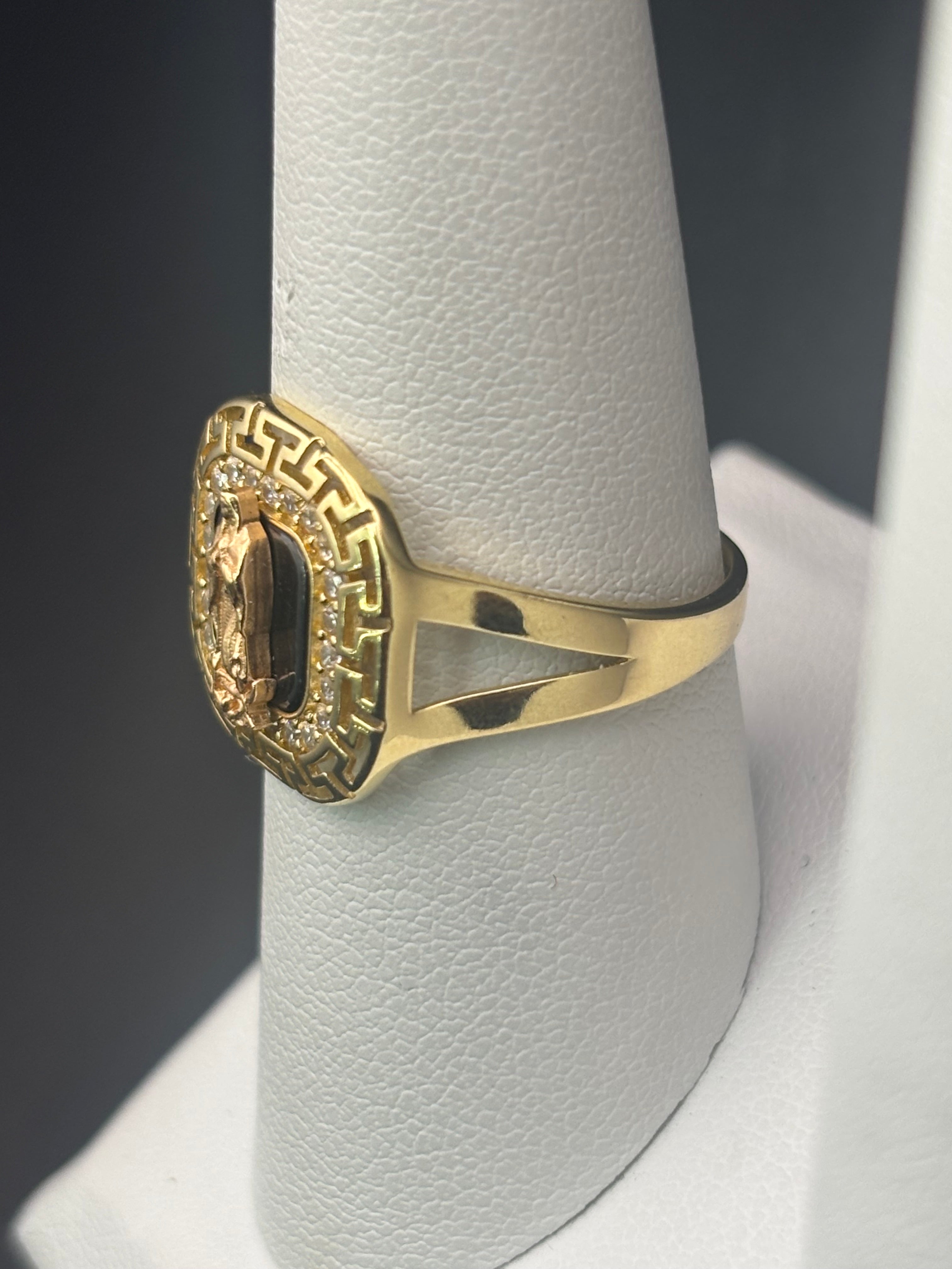 14k Solid Gold Ring Virgin Mary