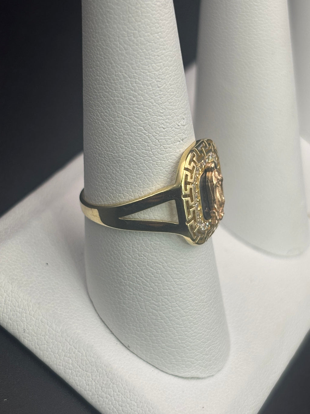 14k Solid Gold Ring Virgin Mary