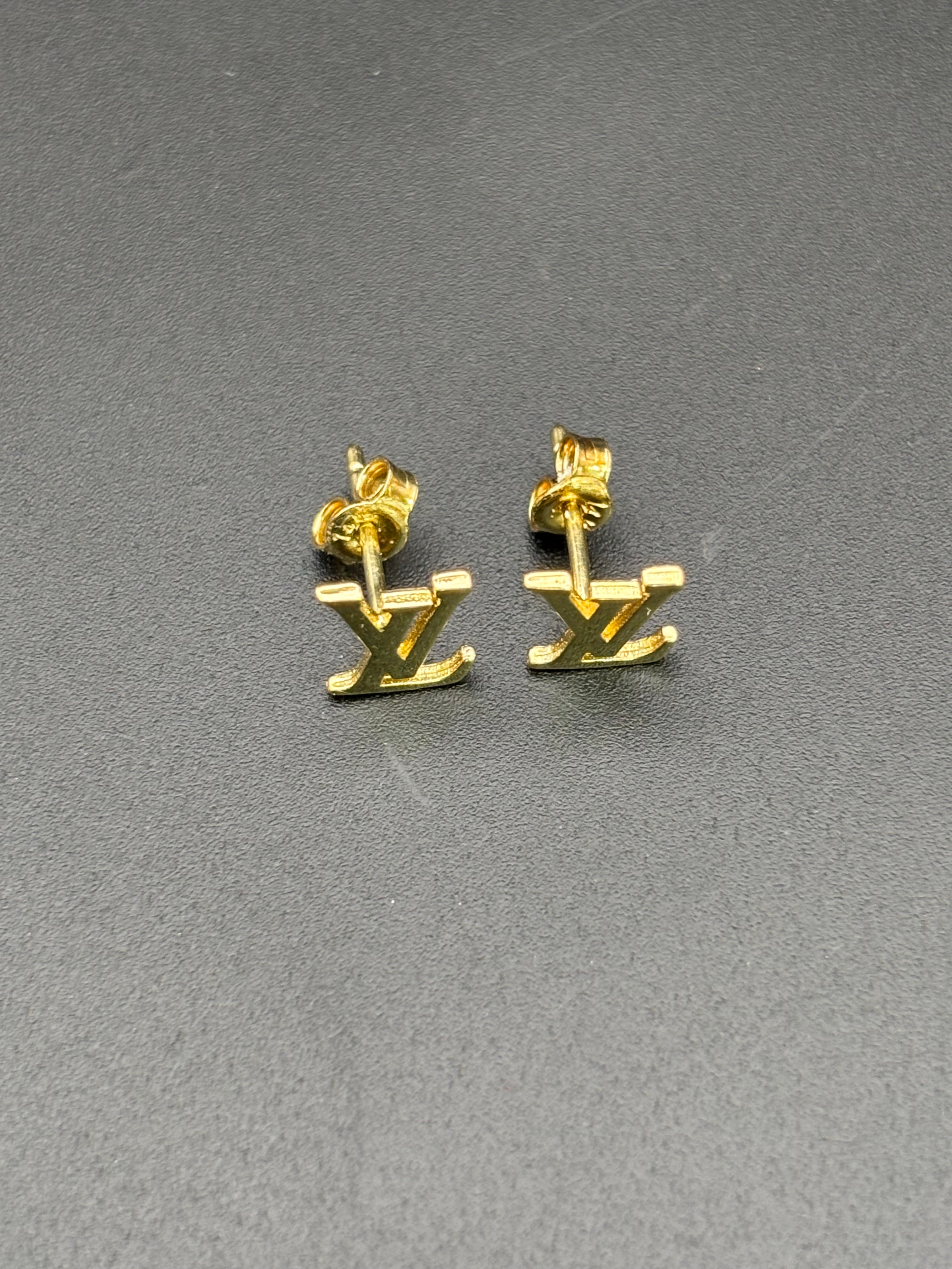 14k Solid Gold Earrings Louis Vuitton