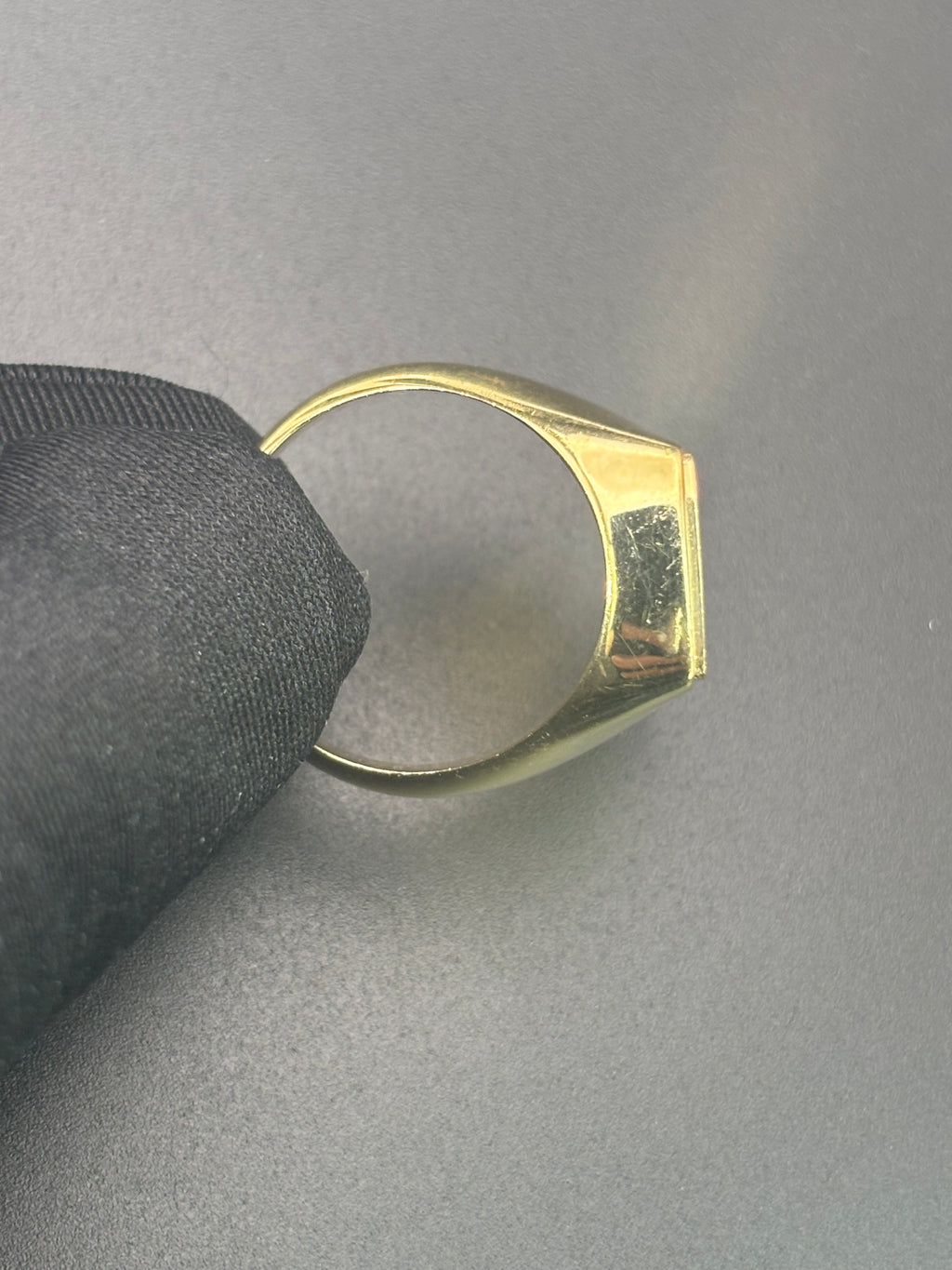 14k Solid Gold Ring Cross Black