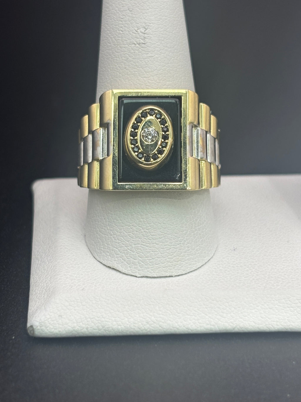 14k Solid Gold Ring Eye Black