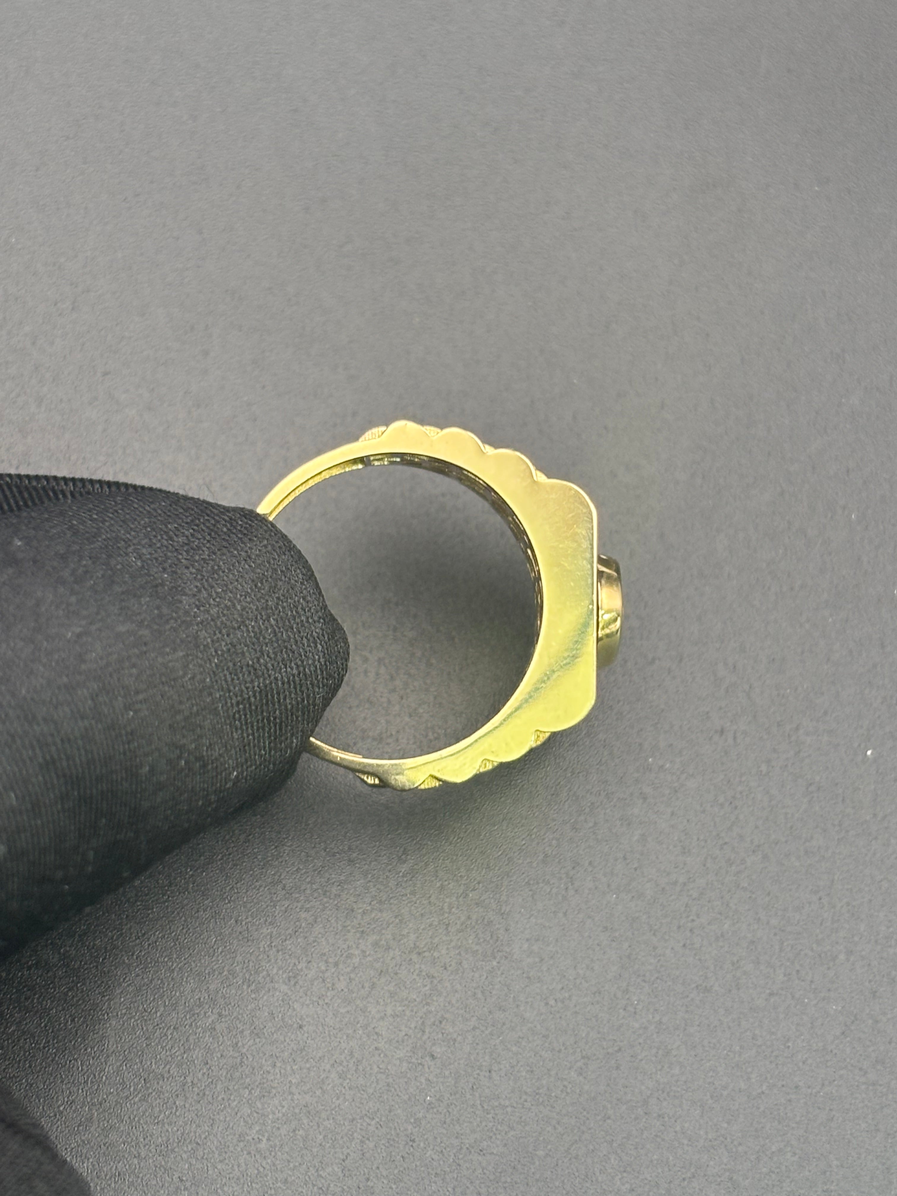 14k Solid Gold Ring Eye Black