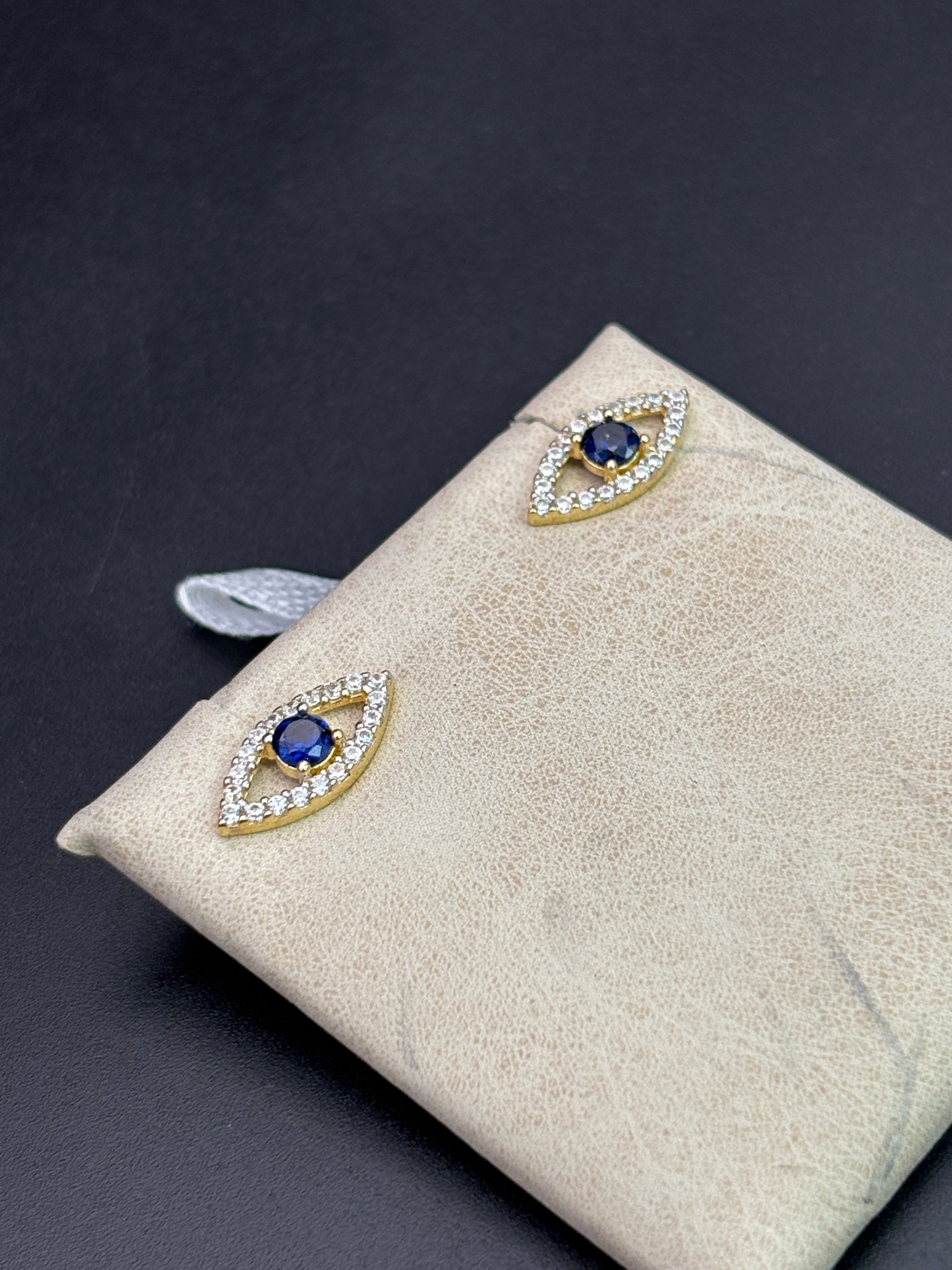 14k Solid Gold Earrings Eye