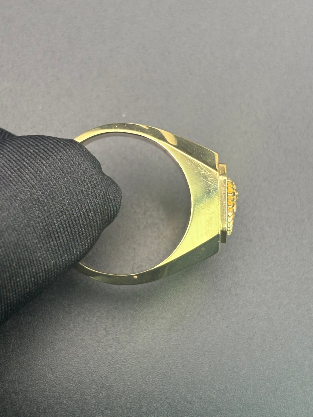 14k Solid Gold Ring Eagle Black