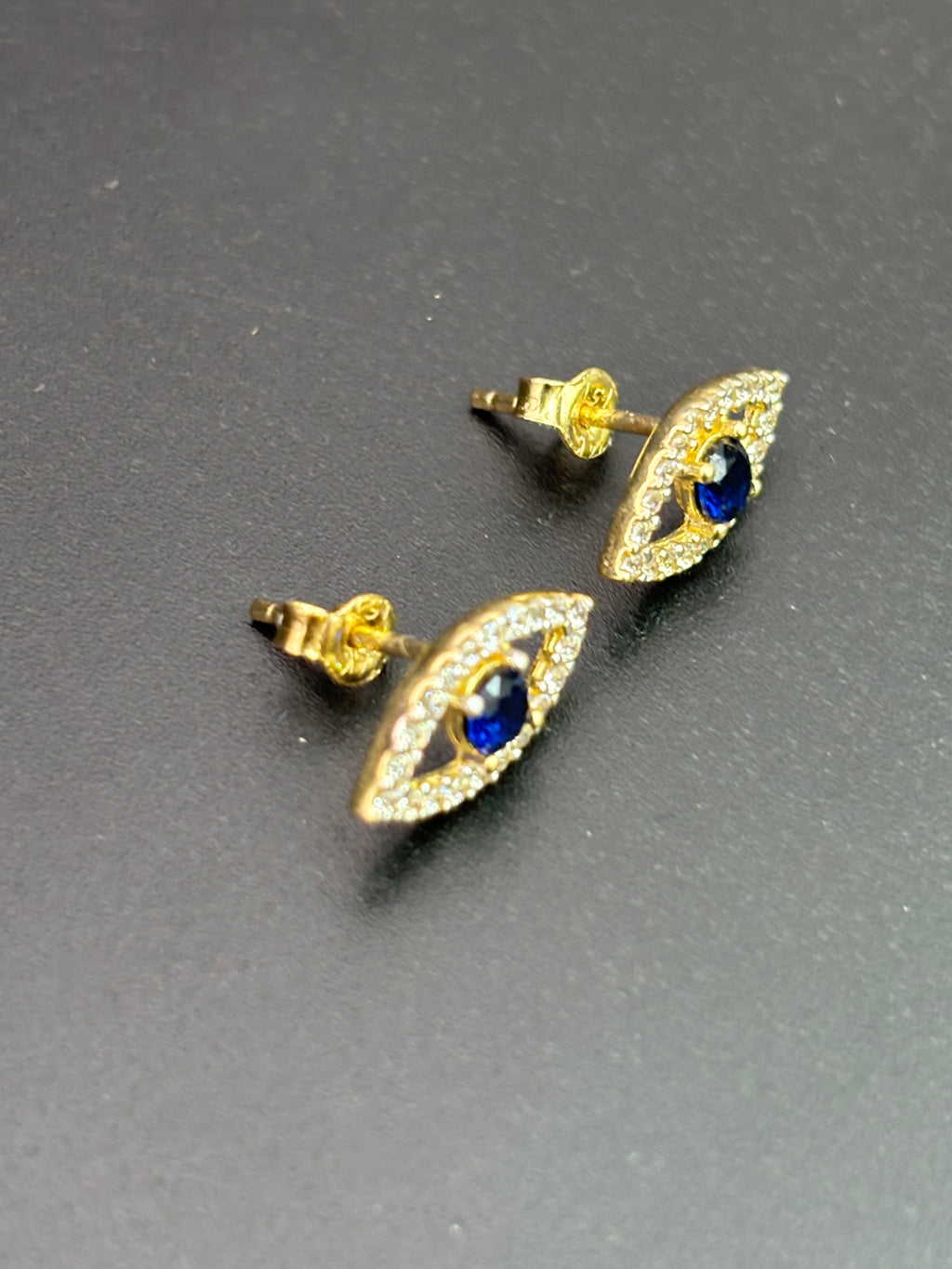 14k Solid Gold Earrings Eye