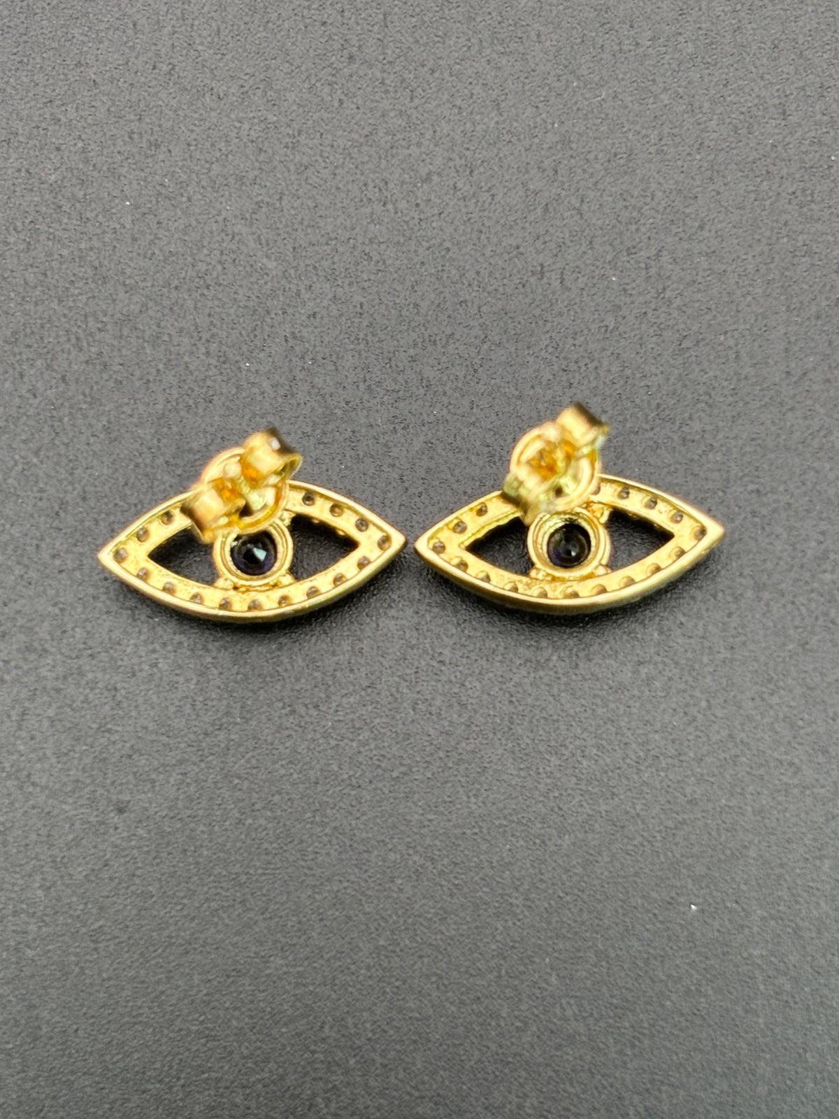 14k Solid Gold Earrings Eye
