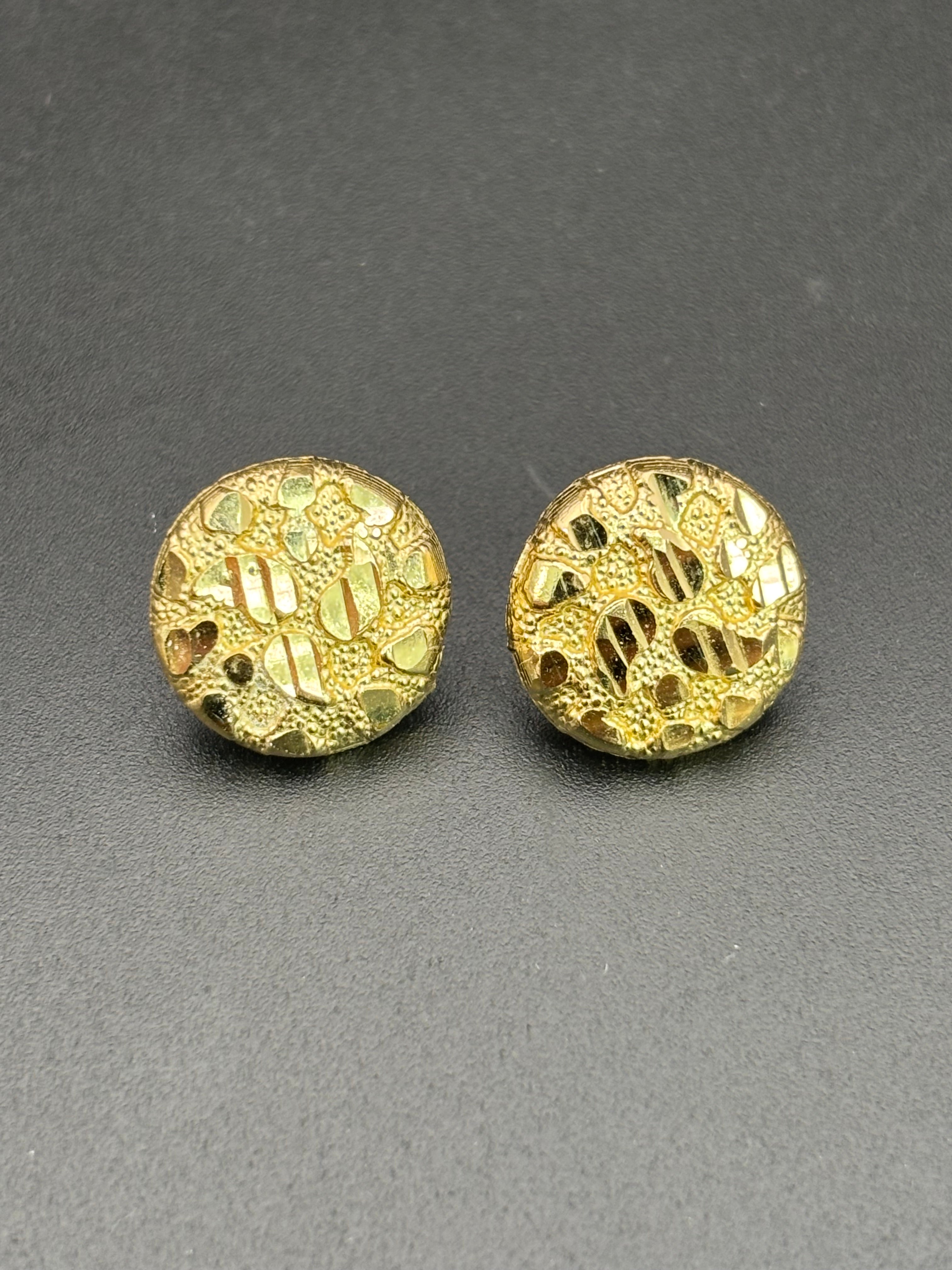 14k Solid Gold Nugget Earrings