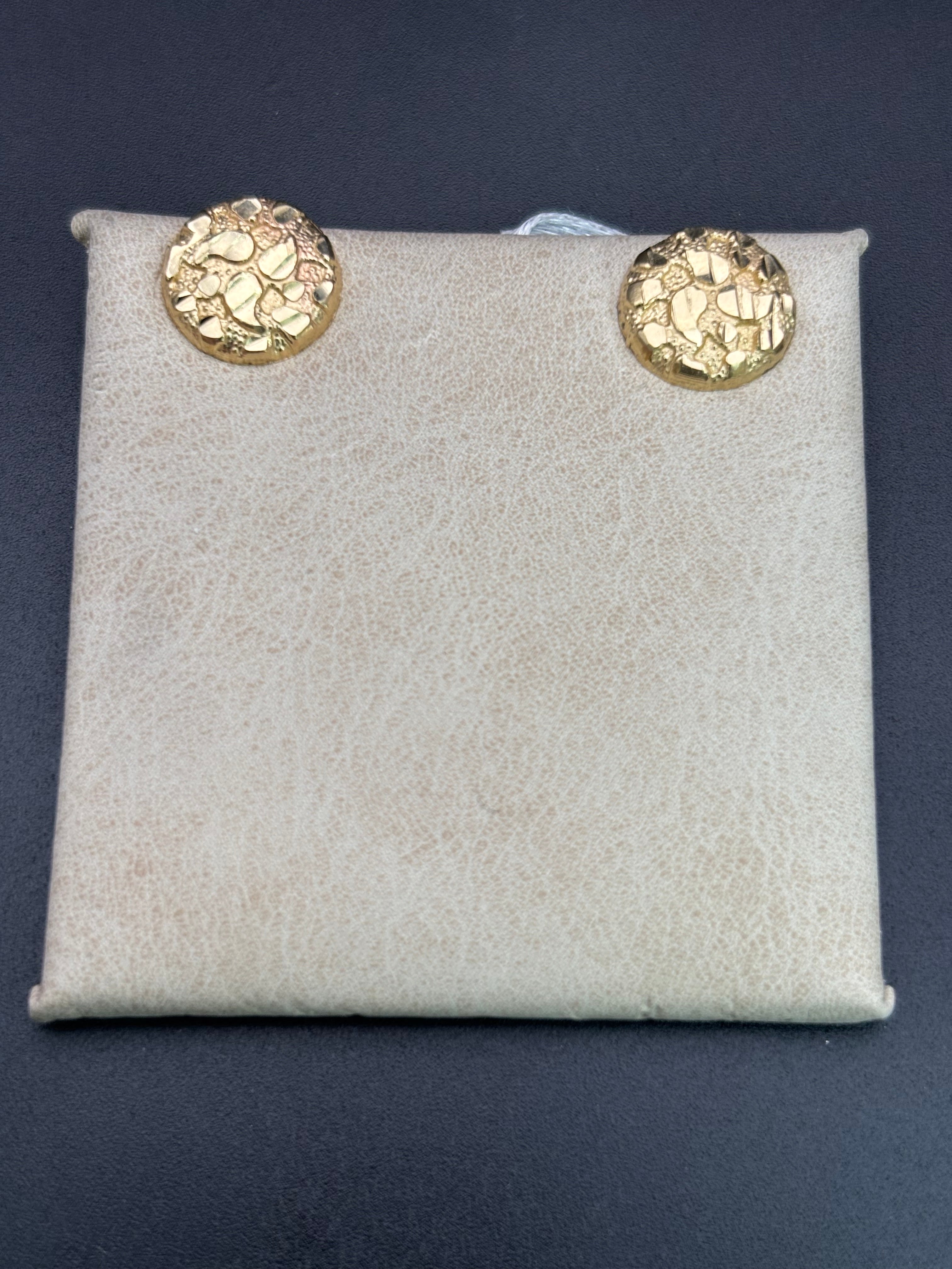 14k Solid Gold Nugget Earrings