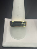 14k Solid Gold Ring Black Lines