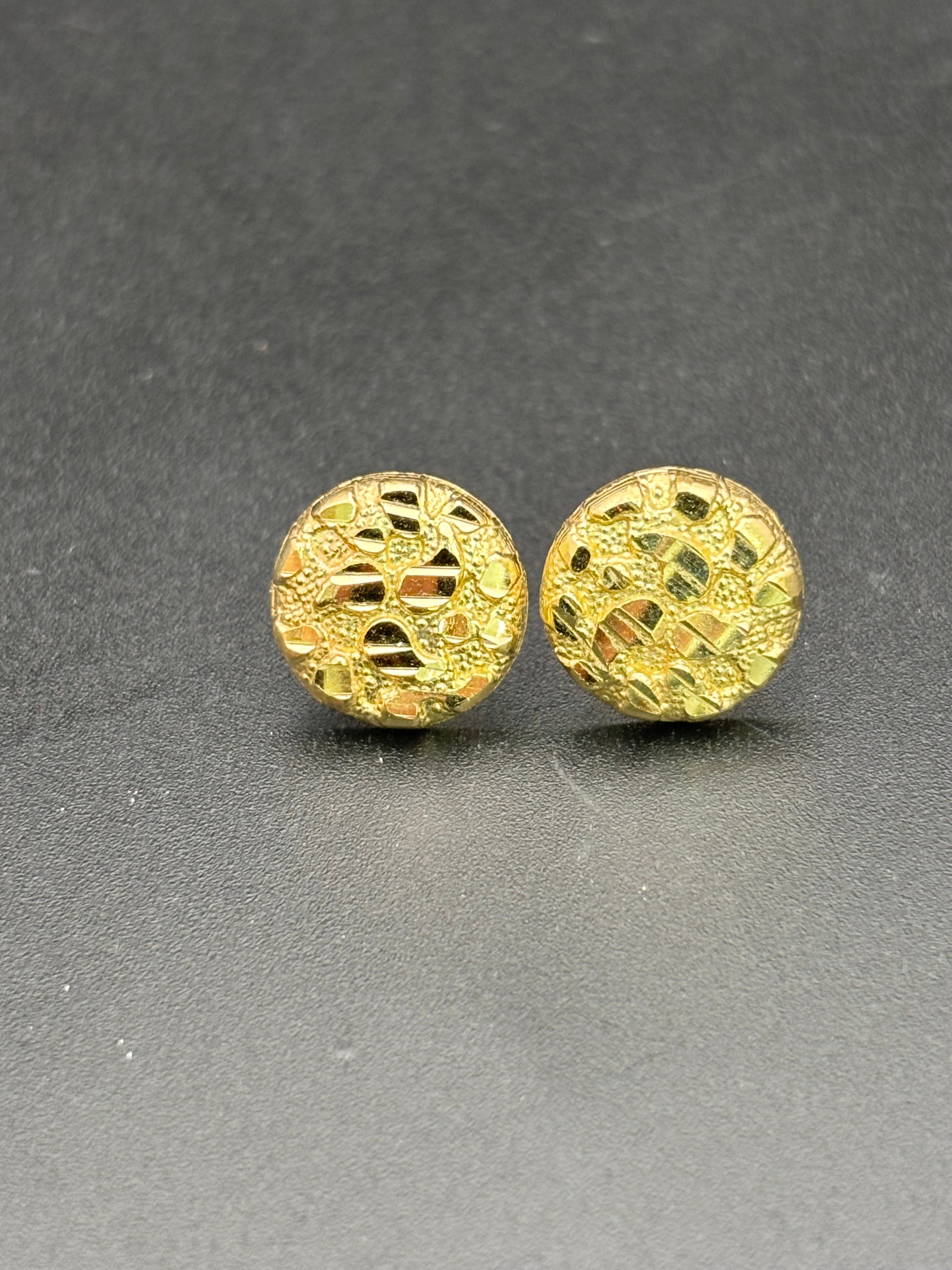 14k Solid Gold Nugget Earrings