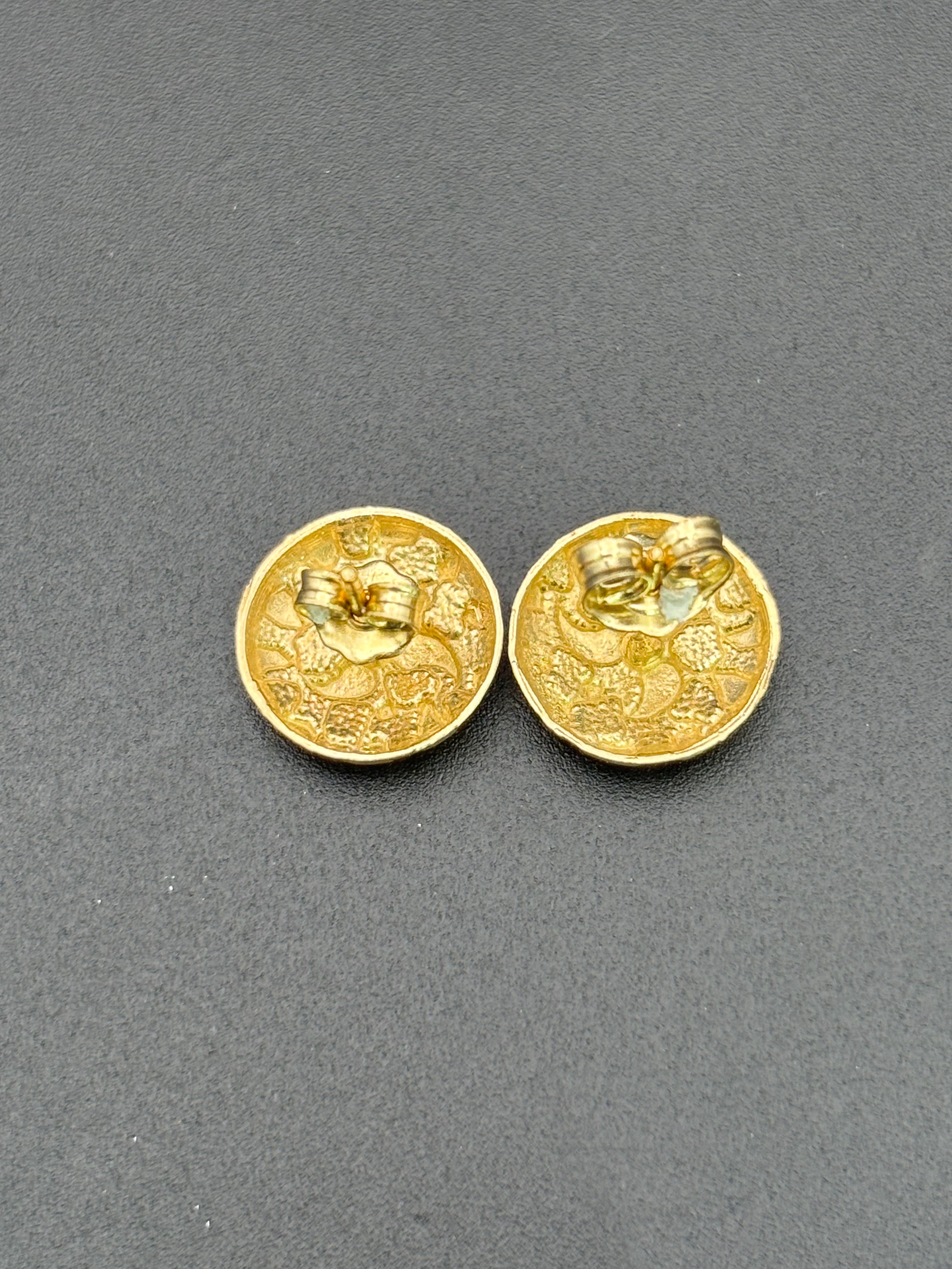 14k Solid Gold Nugget Earrings