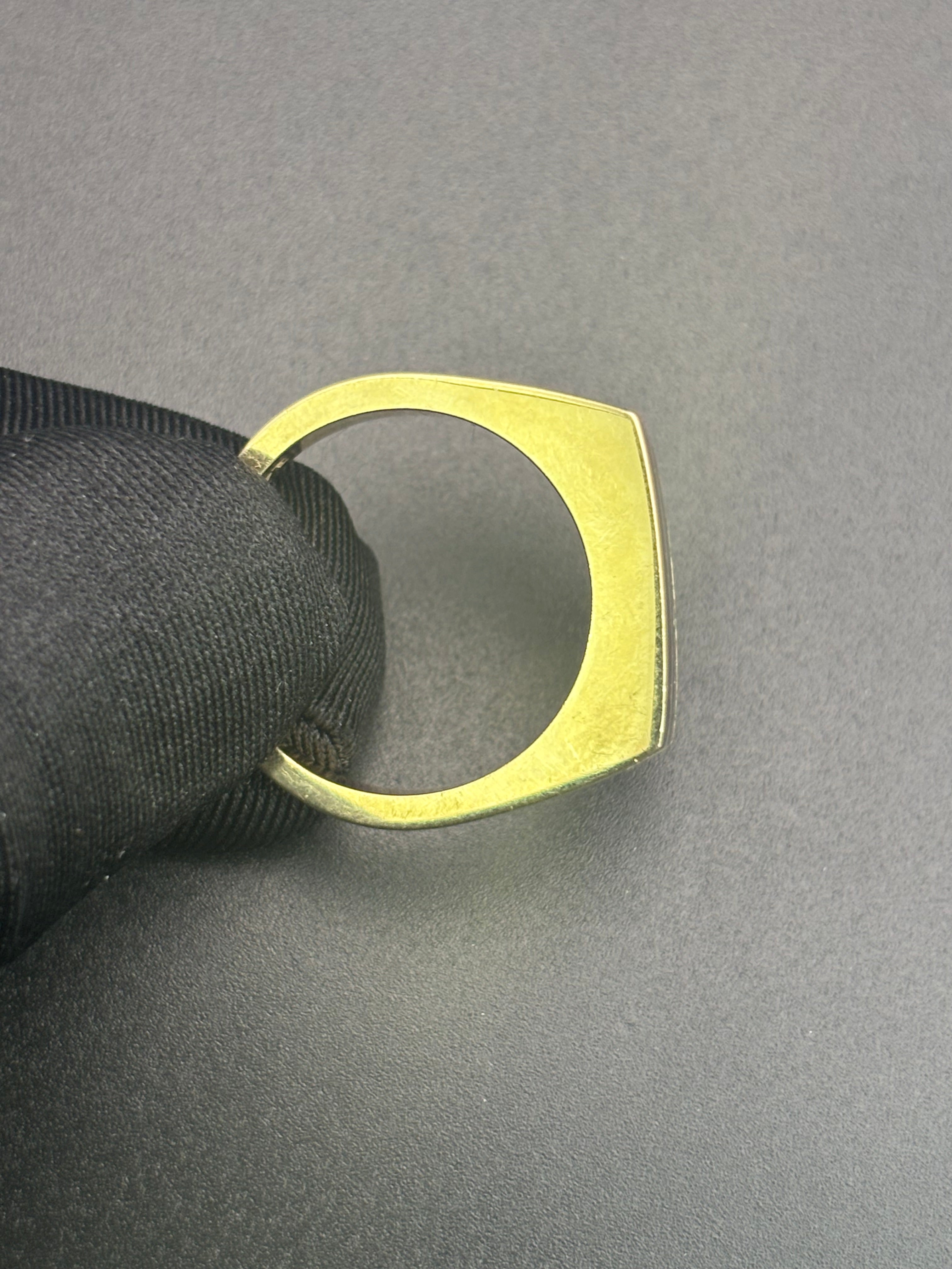 14k Solid Gold Ring Black Lines