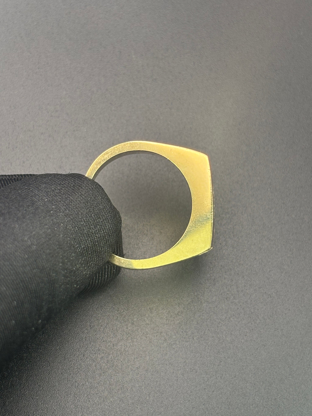 14k Solid Gold Ring Lines Black