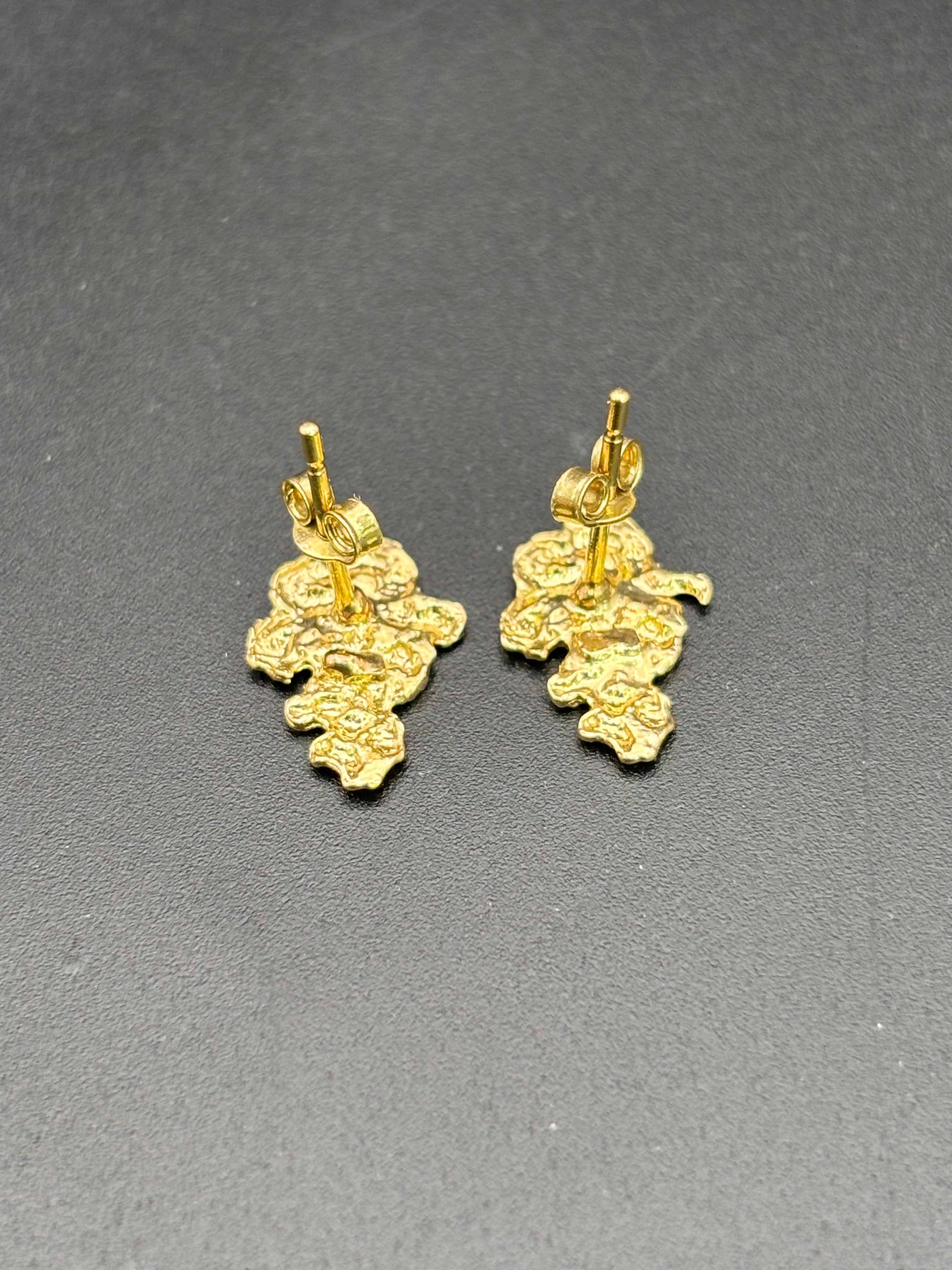 14k Solid Gold Nugget Grapes Earrings