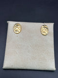 14k Solid Gold Nugget Egg Earrings