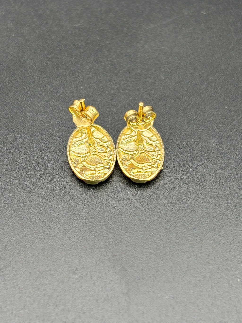 14k Solid Gold Nugget Egg Earrings