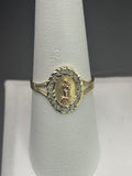 14k Solid Gold Ring Virgin Mary