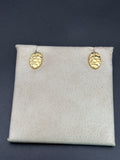 14k Solid Gold Nugget Egg Earrings