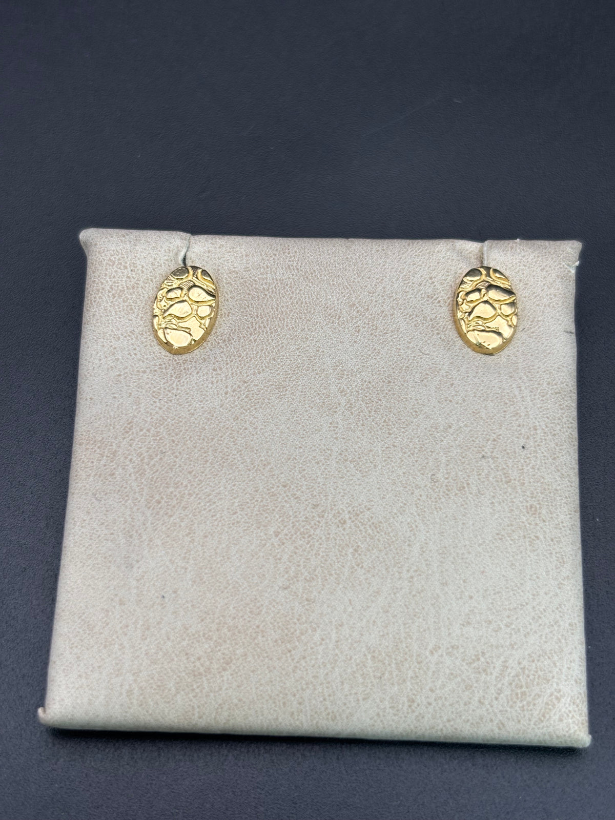 14k Solid Gold Nugget Egg Earrings