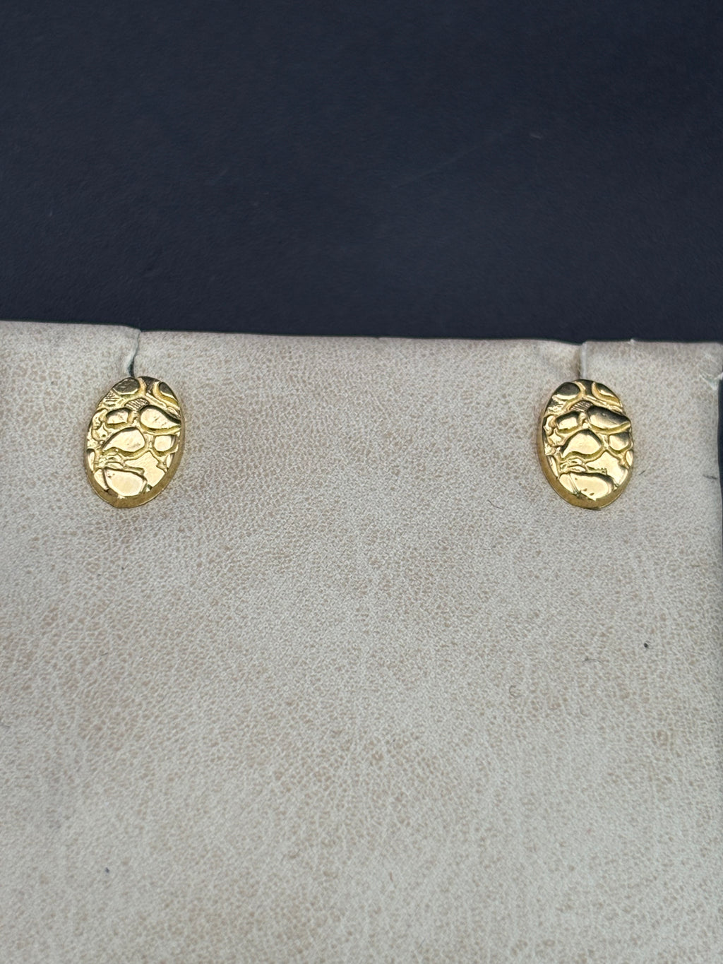 14k Solid Gold Nugget Egg Earrings