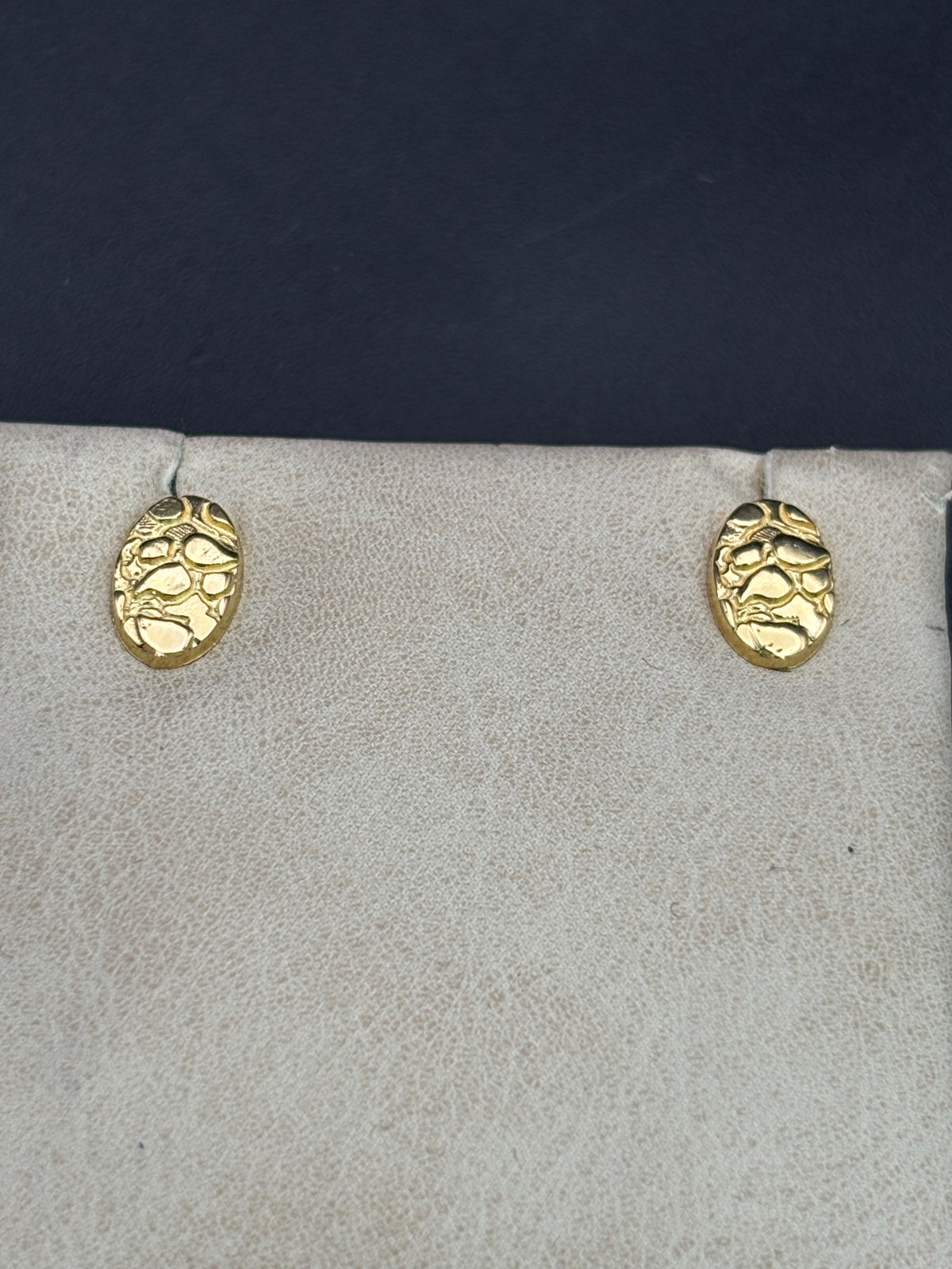 14k Solid Gold Nugget Egg Earrings