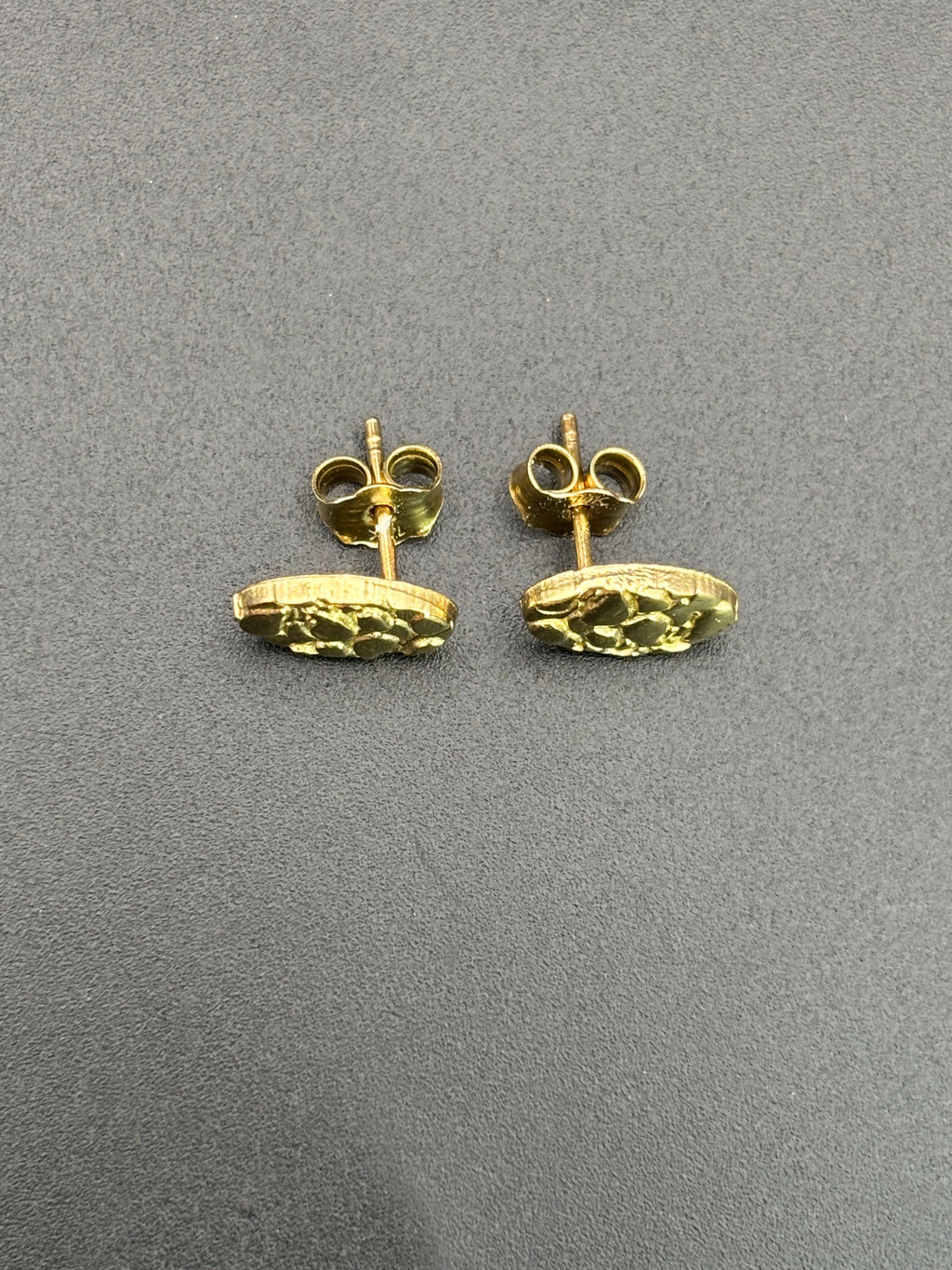 14k Solid Gold Nugget Egg Earrings