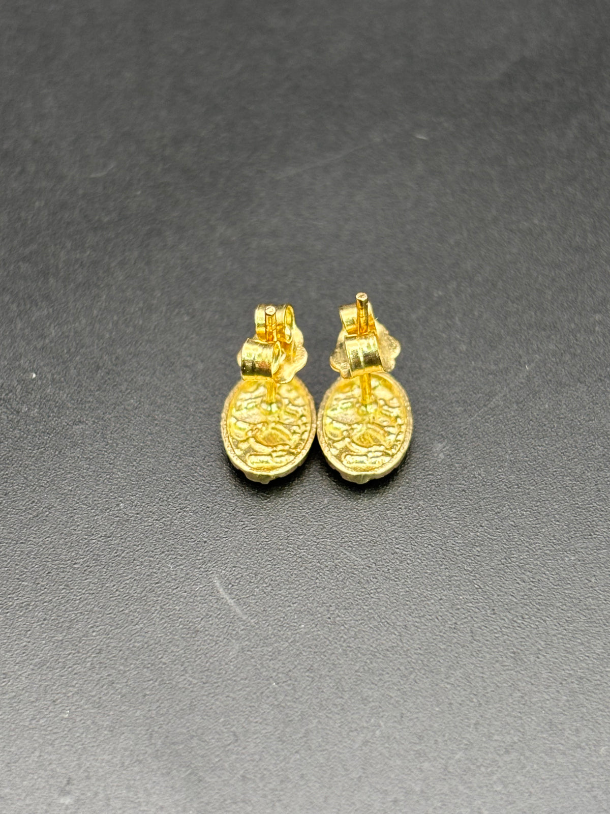 14k Solid Gold Nugget Egg Earrings