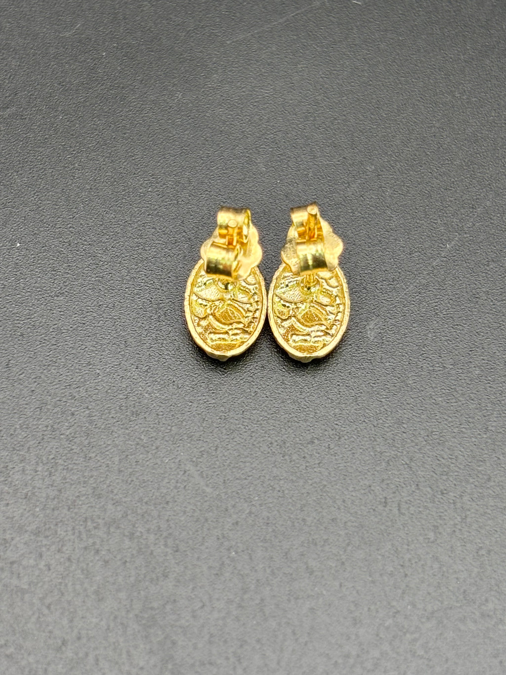 14k Solid Gold Nugget Egg Earrings