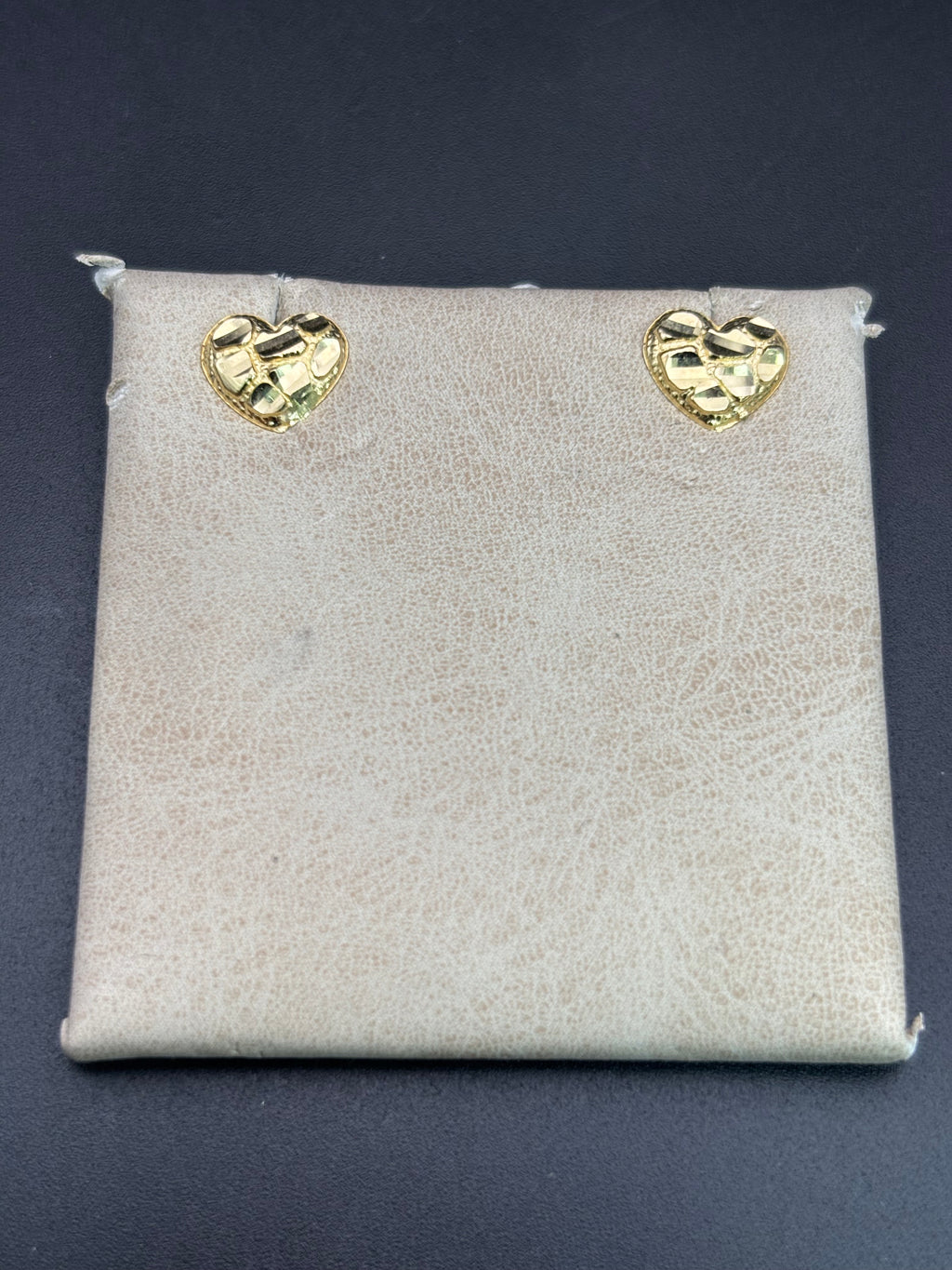 14k Solid Gold Nugget Earrings Heart