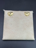 14k Solid Gold Nugget Earrings Heart