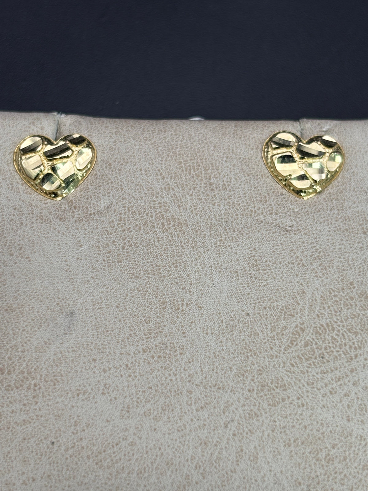 14k Solid Gold Nugget Earrings Heart