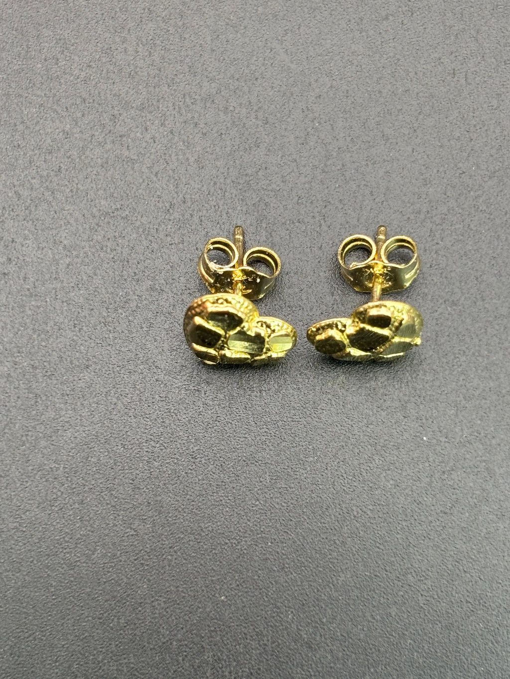 14k Solid Gold Nugget Earrings Heart