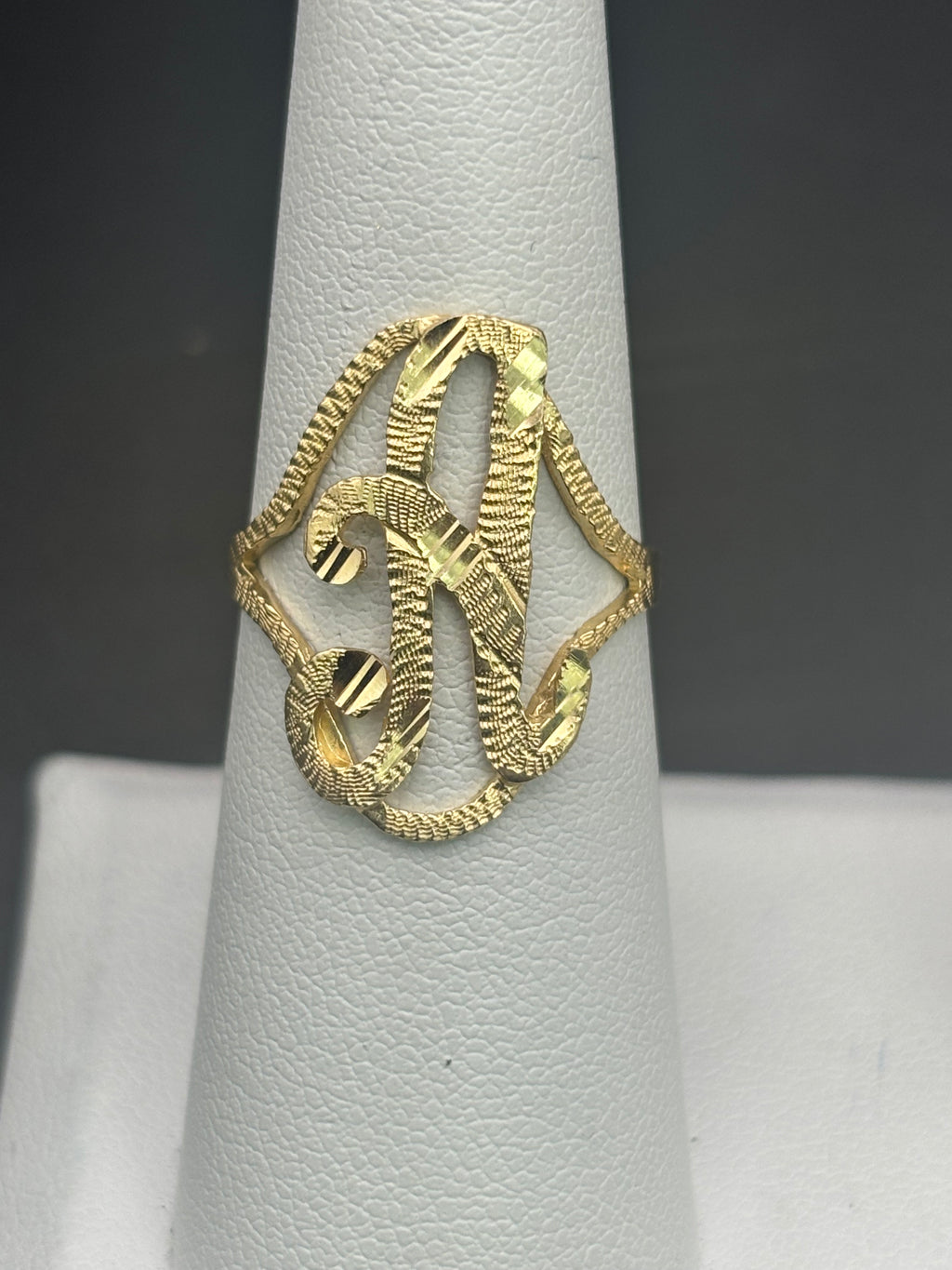 14k Solid Gold Ring H Letter