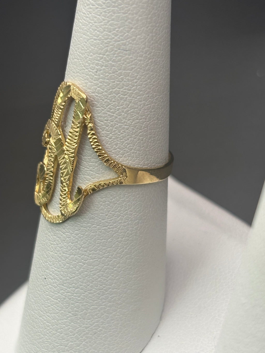 14k Solid Gold Ring H Letter