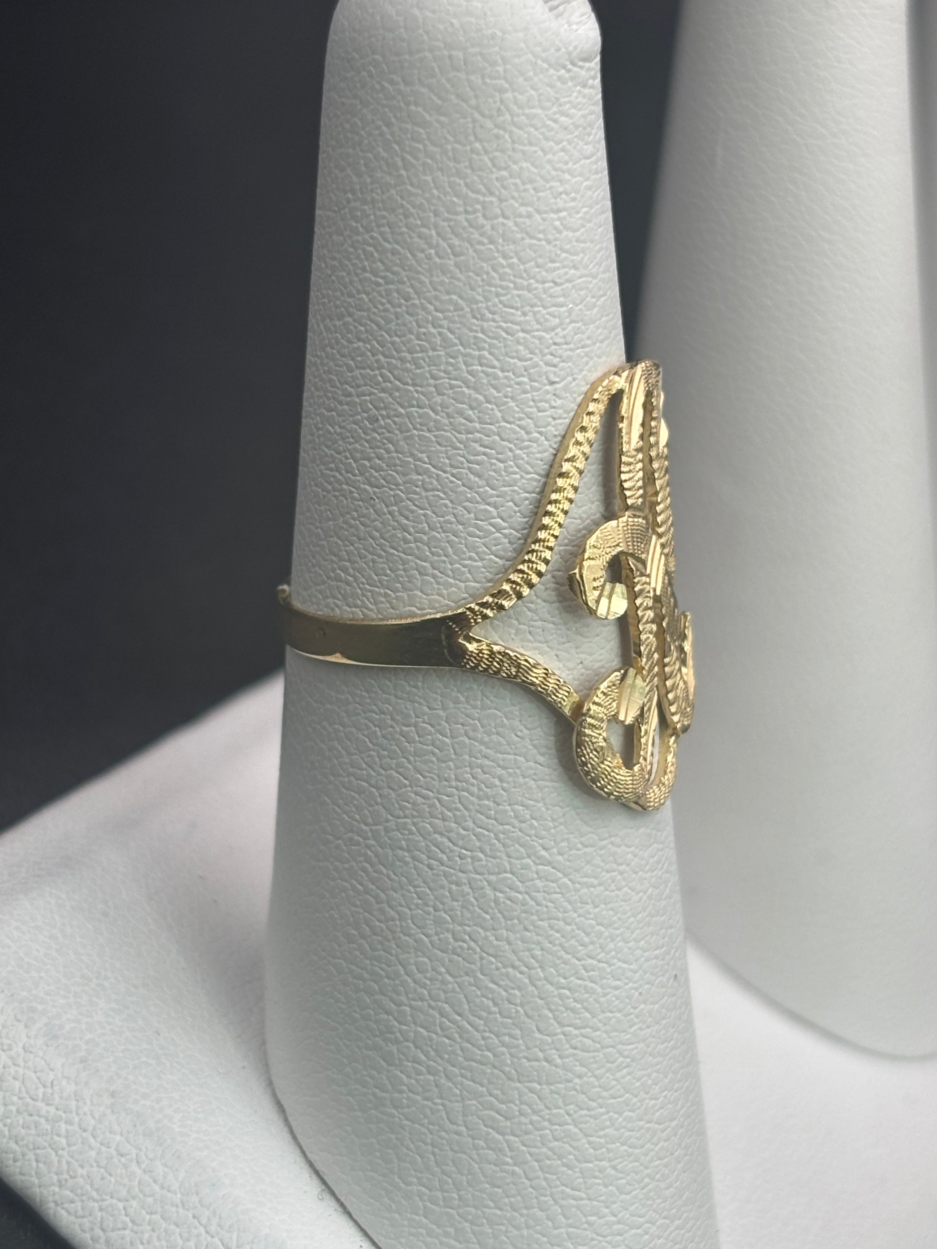 14k Solid Gold Ring H Letter