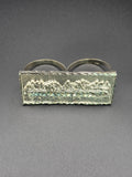 925 Silver Two Fingers Ring Last Supper Size 12.75 and 10.75