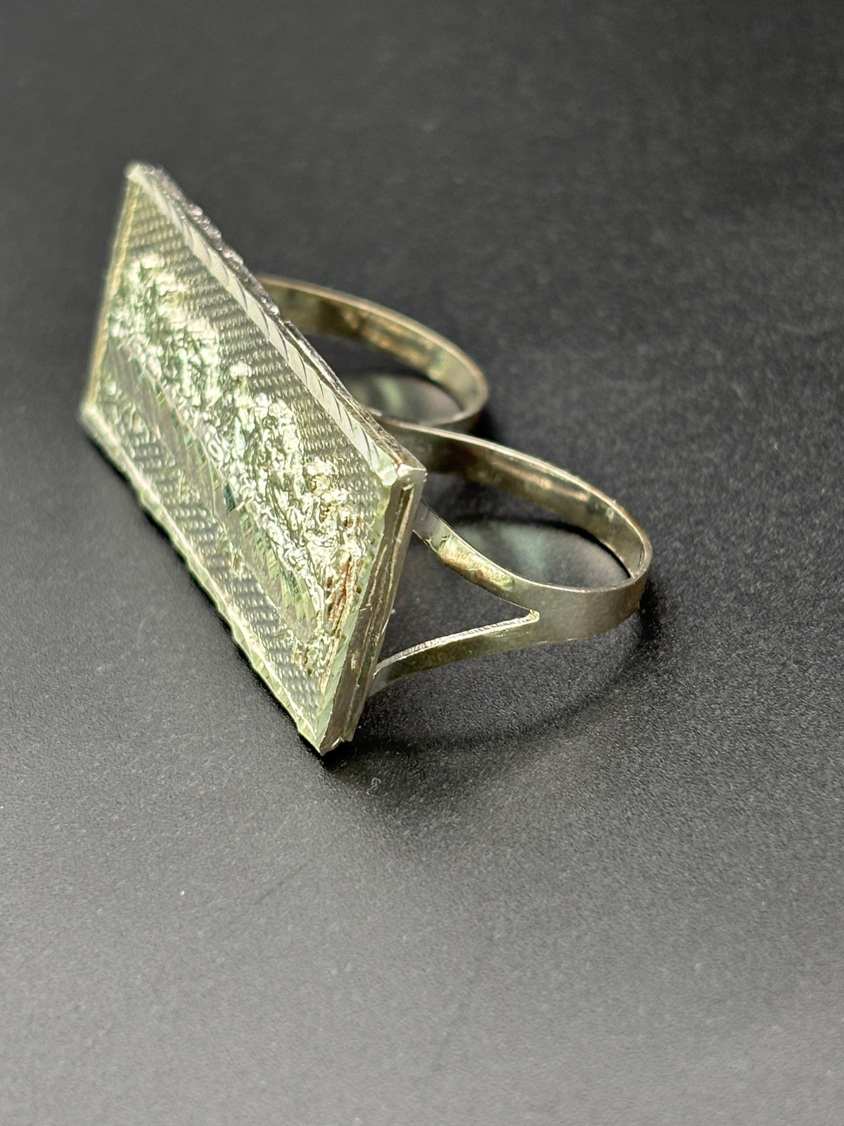 925 Silver Two Fingers Ring Last Supper Size 12.75 and 10.75