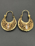14k Solid Gold 14k Basket Earrings Virgin Mary