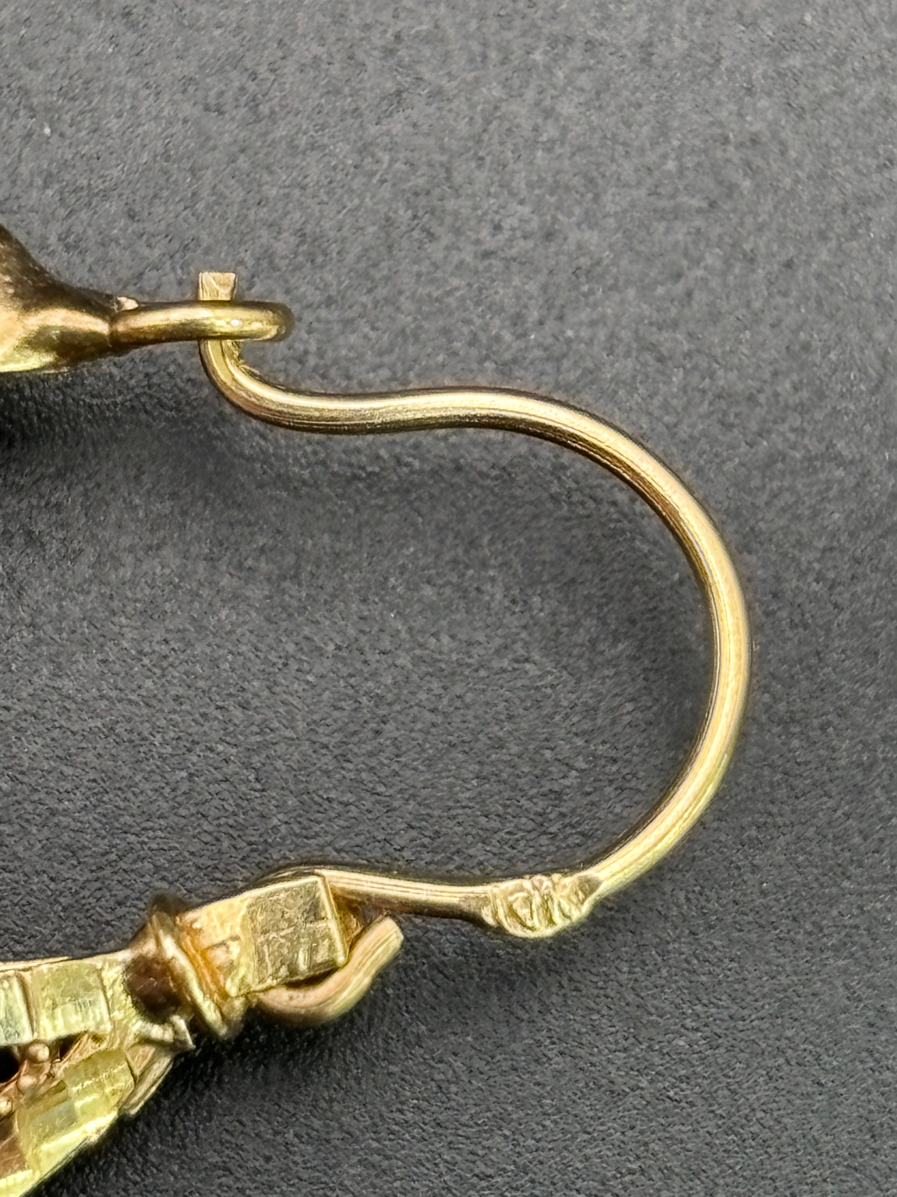 14k Solid Gold 14k Basket Earrings Virgin Mary