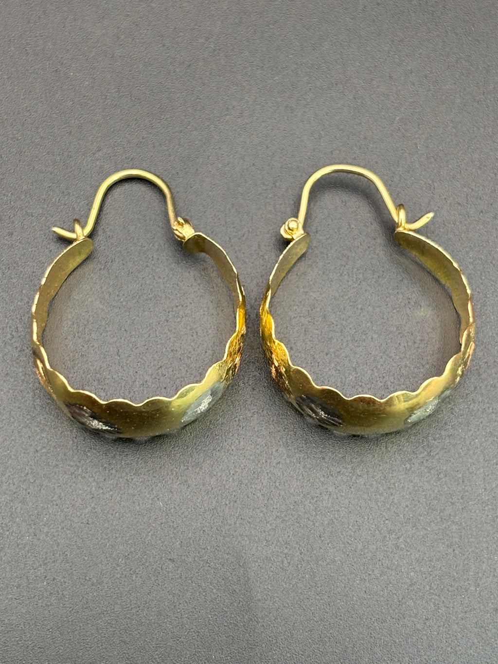 14k Solid Gold 14k Basket Earrings