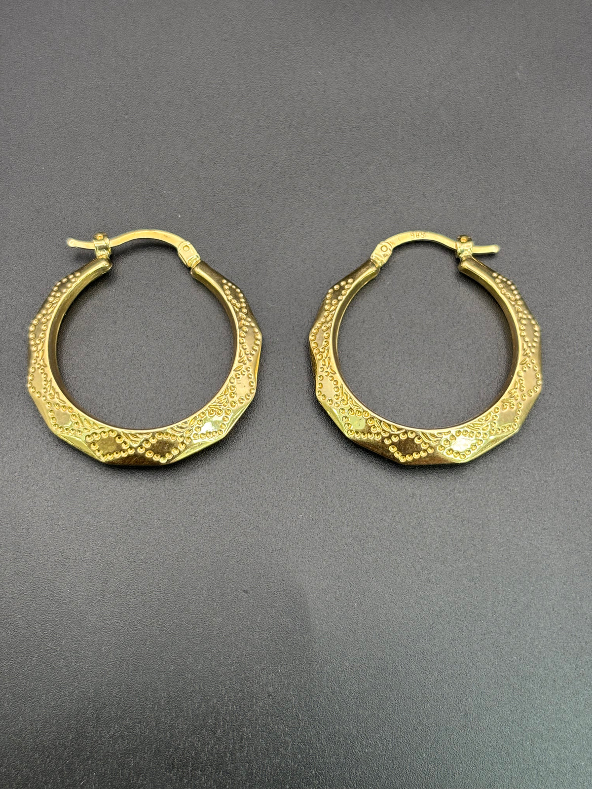 14k Solid Gold 14k Basket Earrings