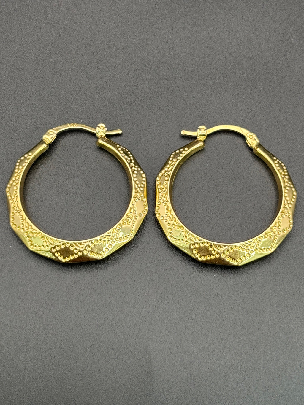14k Solid Gold 14k Basket Earrings