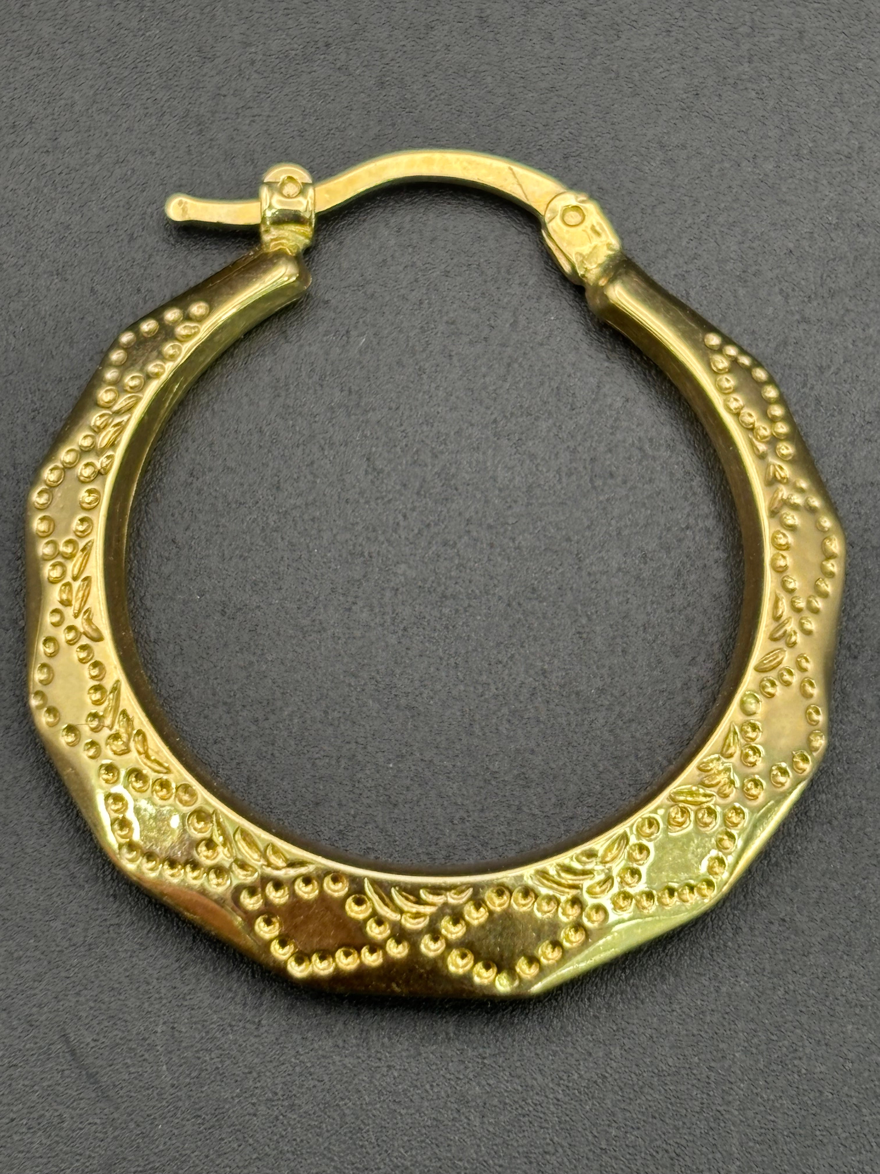 14k Solid Gold 14k Basket Earrings