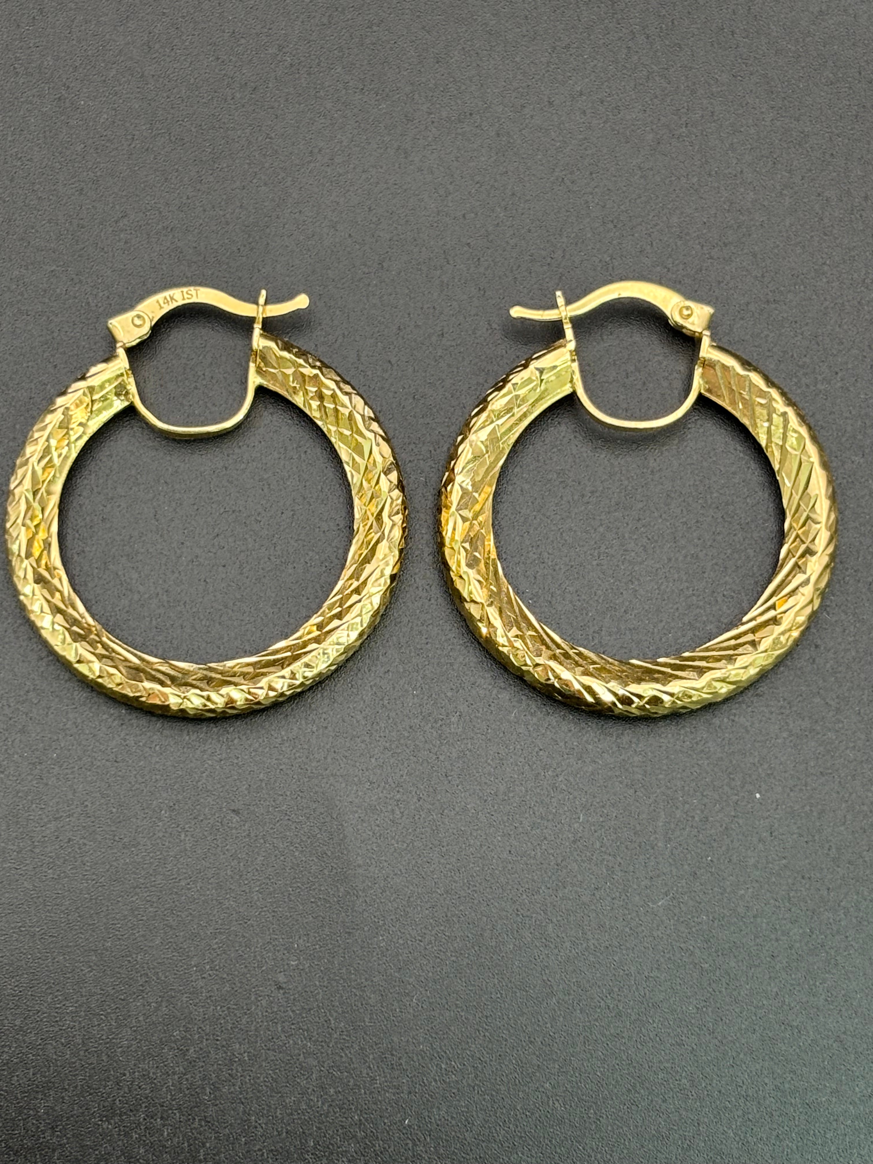 14k Solid Gold Hoop Earrings