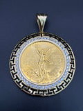 14k Solid Gold Centenario Pendant